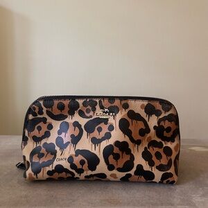 Coach cheetah print makeup case